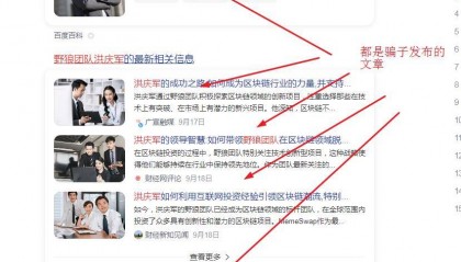 野狼团队洪庆军的区块链投资骗局：网络虚假文章的背后‌