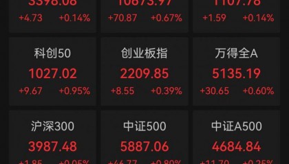 沪指收涨0.14%逼近3400点，大消费股反弹