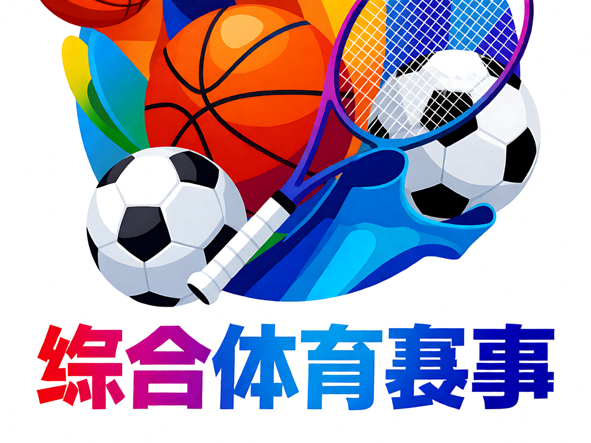 综合体育赛事海报，展示多种运动项目图标